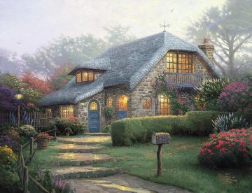 Thomas Kinkade Painting - Casa de campo lila Thomas Kinkade